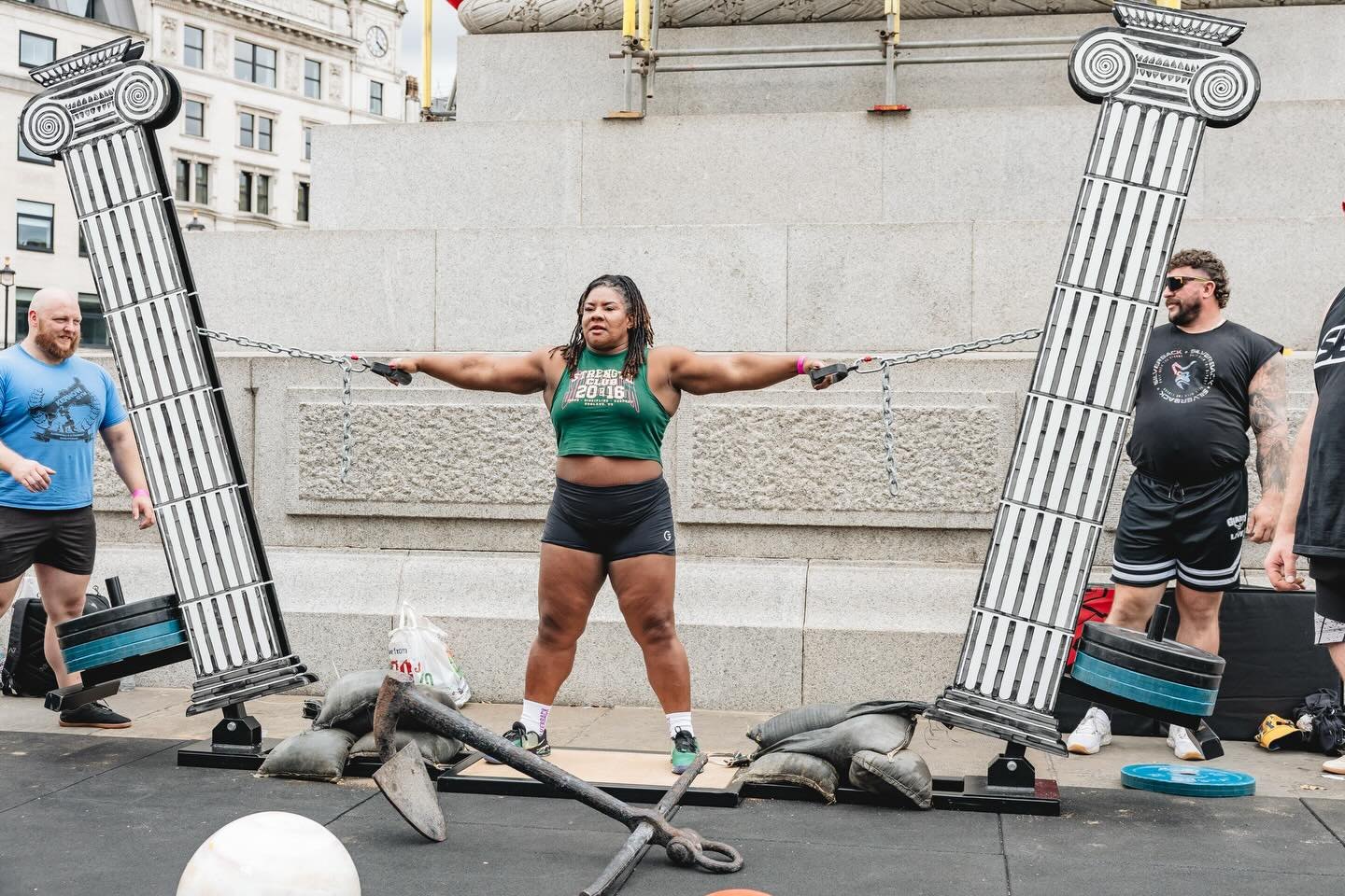 Hercules Hold pillars at an outdoor PB Classic event